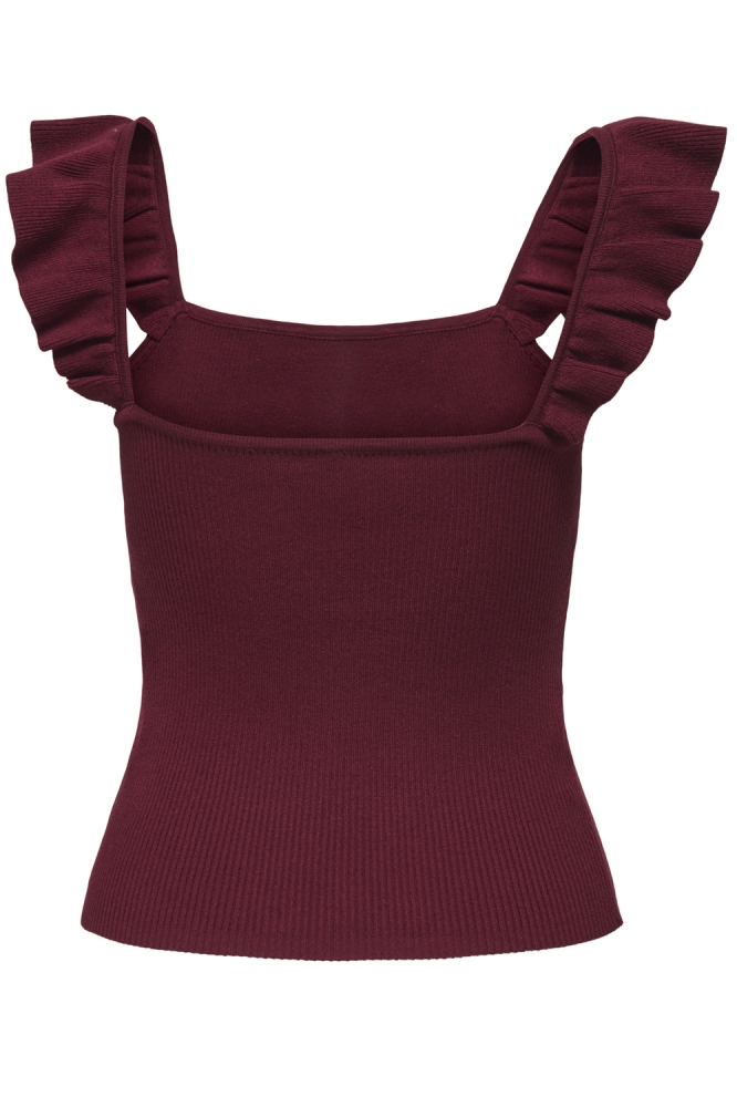JDYNANNA S/L SQUARE NECK FRILL TOP 15351809 CABERNET